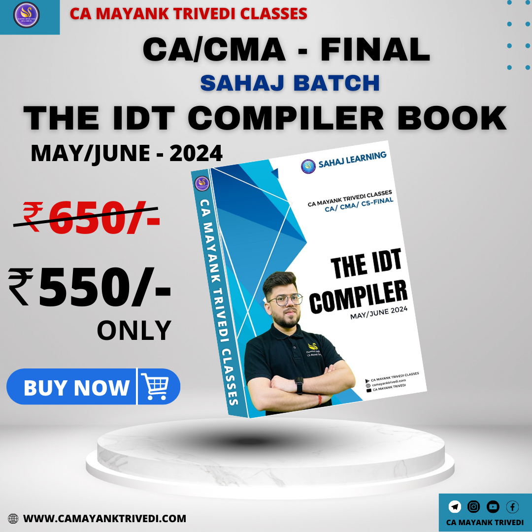 Book - CA/CS/CMA FINAL Indirect Tax Concept Book & Compiler (GST, Customs & FTP) May / Nov 2024 by CA Mayank Trivedi Image 2